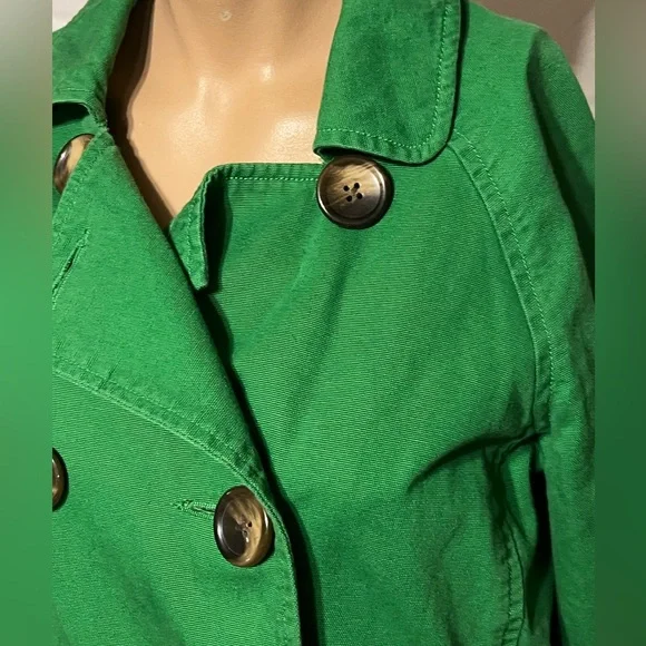 S Kelly Green Old Navy Large Button Canvas Pea Coat Jacket - Picture 9 of 13